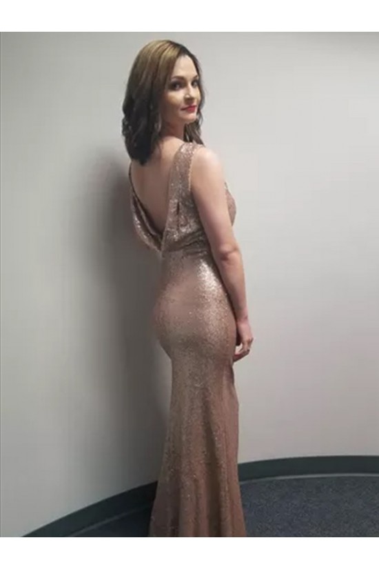 Mermaid Sequins Long Prom Dress Formal Evening Dresses 601651