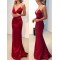 Mermaid V-Neck Long Prom Dress Formal Evening Dresses 601652