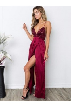 Simple V-Neck Long Prom Dress Formal Evening Dresses 601665