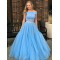 A-Line Two Pieces Beaded Long Prom Dress Formal Evening Dresses 601667