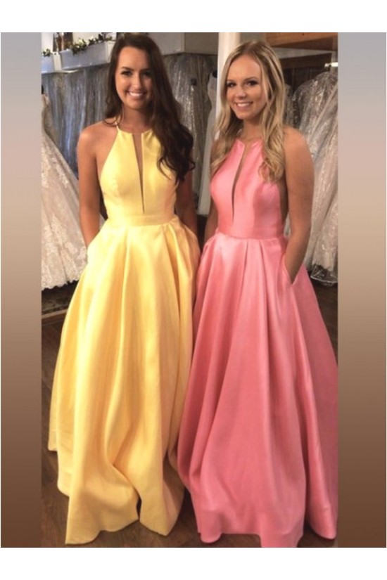 A-Line Satin Long Prom Dress Formal Evening Dresses 601674 A-Line Satin Long Prom Dress Formal Evening Dresses 601674