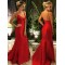 Long Red V-Neck Prom Dress Formal Evening Dresses 601675