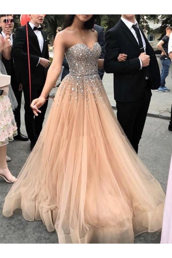 A-Line Beaded Sweetheart Long Prom Dress Formal Evening Dresses 601677 A-Line Beaded Sweetheart Long Prom Dress Formal Evening Dresses 601677