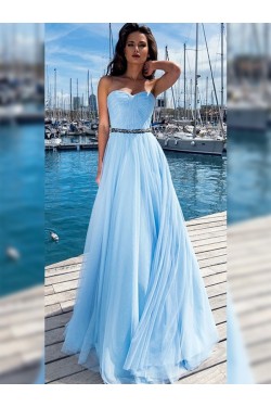 A-Line Beaded Long Prom Dress Formal Evening Dresses 601682
