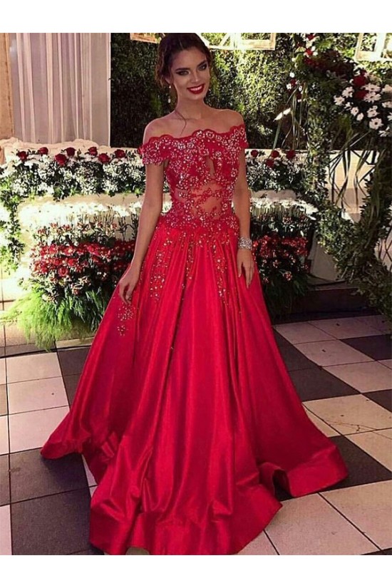 A-Line Beaded Lace Off-the-Shoulder Long Prom Dress Formal Evening Dresses 601690 A-Line Beaded Lace Off-the-Shoulder Long Prom Dress Formal Evening Dresses 601690
