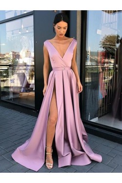 A-Line V-Neck Long Prom Dress Formal Evening Dresses 601697