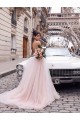 A-Line Lace Tulle Long Prom Dress Formal Evening Dresses 601698