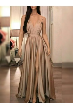 A-Line V-Neck Long Prom Dress Formal Evening Dresses 601720