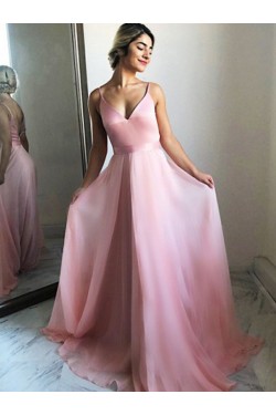 A-Line V-Neck Long Prom Dress Formal Evening Dresses 601727