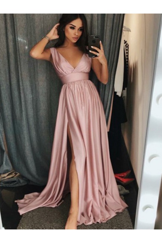 A-Line V-Neck Long Prom Dress Formal Evening Dresses 601729 A-Line V-Neck Long Prom Dress Formal Evening Dresses 601729