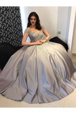 Ball Gown Beaded Lace Long Prom Dress Formal Evening Dresses 601735