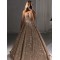 A-Line Sequins V-Neck Long Prom Dress Formal Evening Dresses 601736