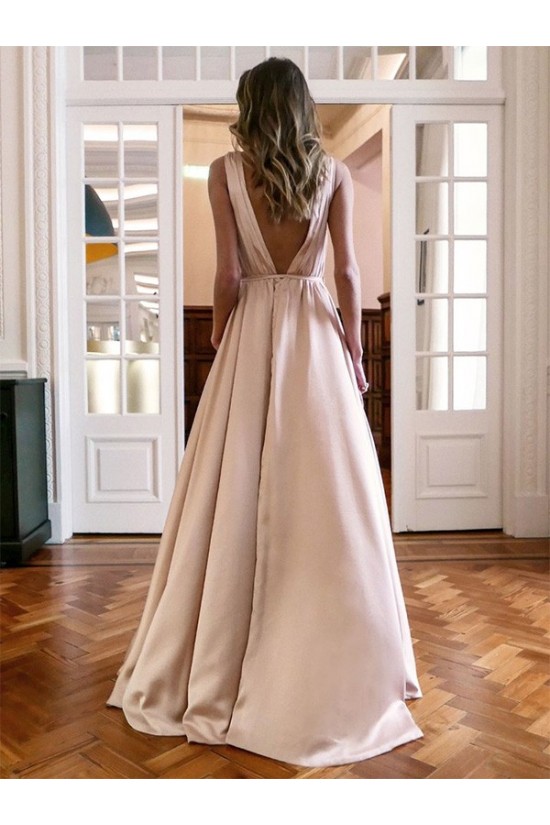 A-Line V-Neck Long Prom Dress Formal Evening Dresses 601740 A-Line V-Neck Long Prom Dress Formal Evening Dresses 601740