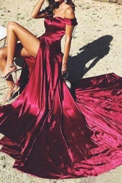 Elegant Off-the-Shoulder Long Prom Dress Formal Evening Dresses 601742