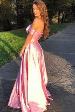 A-Line Off-the-Shoulder Long Prom Dress Formal Evening Dresses 601746
