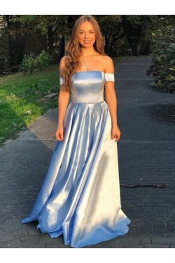 A-Line Off-the-Shoulder Long Prom Dress Formal Evening Dresses 601746