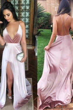 A-Line V-Neck Long Prom Dress Formal Evening Dresses 601751