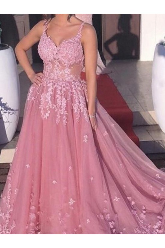 A-Line Lace Long Prom Dress Formal Evening Dresses 601755 A-Line Lace Long Prom Dress Formal Evening Dresses 601755