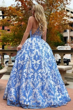 Ball Gown Lace Long Prom Dress Formal Evening Dresses 601765