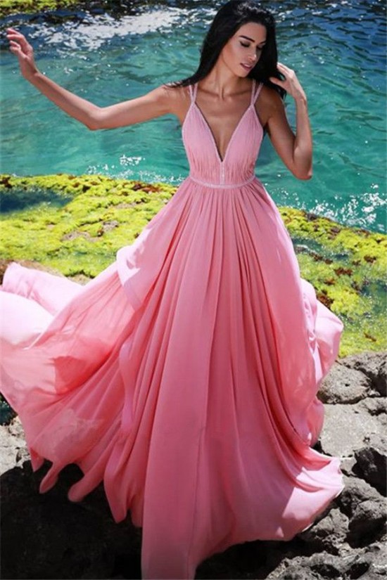 A-Line V-Neck Chiffon Long Prom Dress Formal Evening Dresses 601768 A-Line V-Neck Chiffon Long Prom Dress Formal Evening Dresses 601768