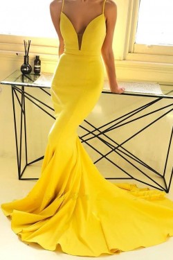 Mermaid V-Neck Long Prom Dress Formal Evening Dresses 601773