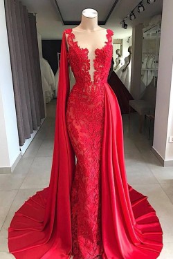 Mermaid Lace V-Neck Long Prom Dress Formal Evening Dresses 601774