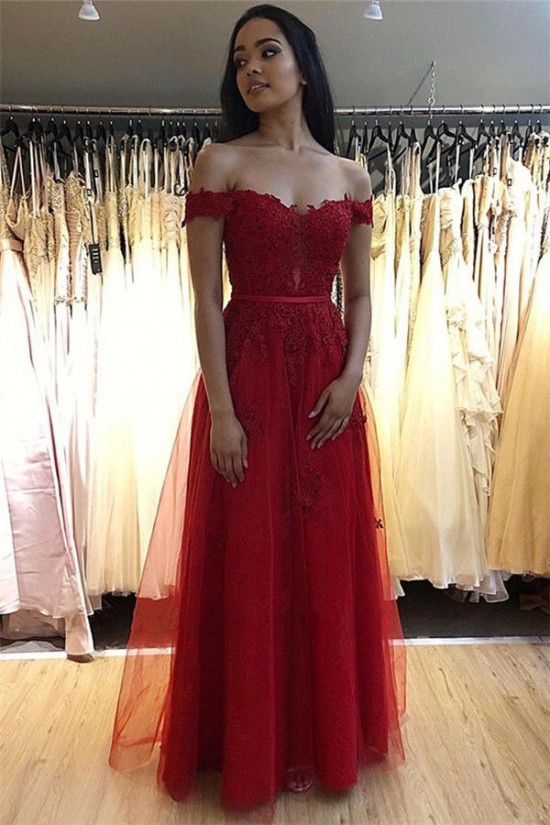 A-Line Lace Tulle Off-the-Shoulder Long Prom Dress Formal Evening Dresses 601789 A-Line Lace Tulle Off-the-Shoulder Long Prom Dress Formal Evening Dresses 601789
