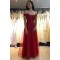 A-Line Lace Tulle Off-the-Shoulder Long Prom Dress Formal Evening Dresses 601789