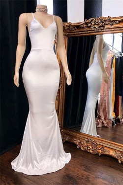 Mermaid V-Neck Long Prom Dress Formal Evening Dresses 601791