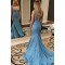 Mermaid V-Neck Sparkle Long Prom Dress Formal Evening Dresses 601793