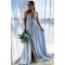 A-Line V-Neck Long Prom Dress Formal Evening Bridesmaid Dresses 601796