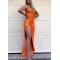 Sheath Strapless High Slit Long Prom Dress Formal Evening Dresses 601798