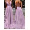 A-Line V-Neck Sparkle Long Prom Dress Formal Evening Dresses 601800