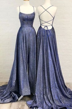 A-Line Sparkle Long Prom Dress Formal Evening Dresses 601801
