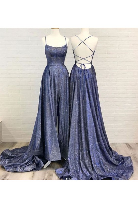 A-Line Sparkle Long Prom Dress Formal Evening Dresses 601801