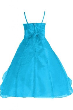 A-Line Spaghetti Strap Beaded Flower Girl Dresses F010001