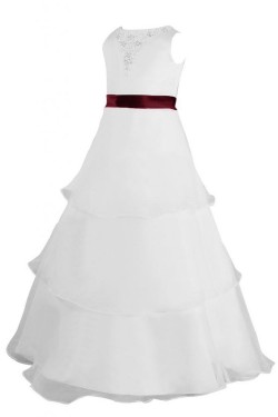 A-Line Beaded Flower Girl Dresses F010005