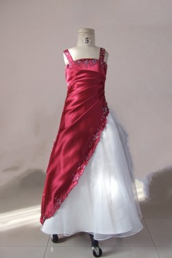 A-Line Beaded Straps Flower Girl Dresses F010014