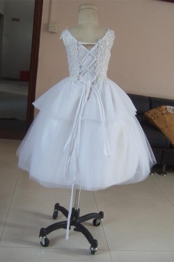 Ball Gown Beaded Applique Flower Girl Dresses F010016