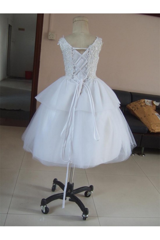 Ball Gown Beaded Applique Flower Girl Dresses F010016