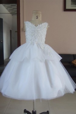 Ball Gown Beaded Applique Flower Girl Dresses F010016