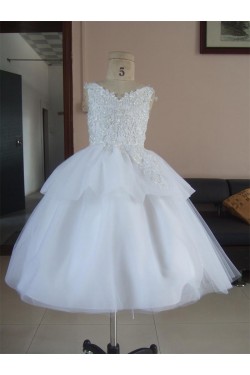 Ball Gown Beaded Applique Flower Girl Dresses F010016