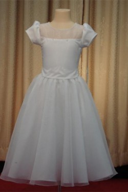 A-Line Short Sleeve Flower Girl Dresses F010023