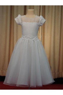 A-Line Short Sleeve Flower Girl Dresses F010023