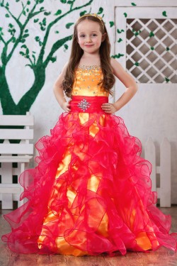 Ball Gown Beaded Straps Sleeveless Flower Girl Dresses 2050008