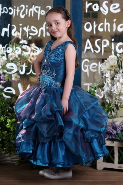 Ball Gown V-Neck Flower Girl Dresses 2050019