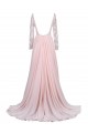 A-Line Bateau Long Sleeve Applique and Chiffon Backless Mother of the Bride Dresses M010003