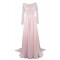 A-Line Bateau Long Sleeve Applique and Chiffon Backless Mother of the Bride Dresses M010003