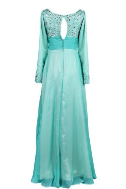 A-Line Beaded Long Sleeve Mother of the Bride Dresses M010004