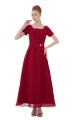 A-Line Short Sleeve Beaded Chiffon Mother of the Bride Dresses M010008